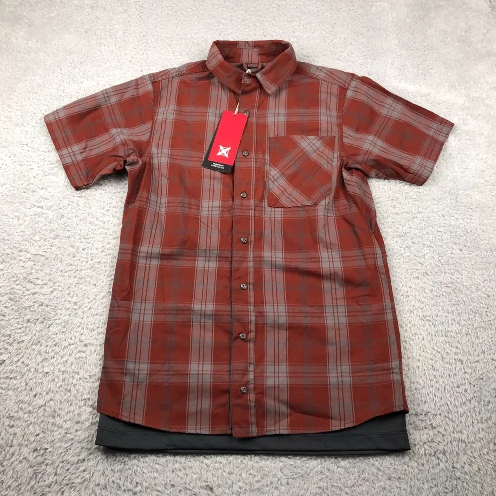Vertx Guardian Stretch SS Shirt Mens S Mahogany Block Plaid‎ Performance NEW NWT